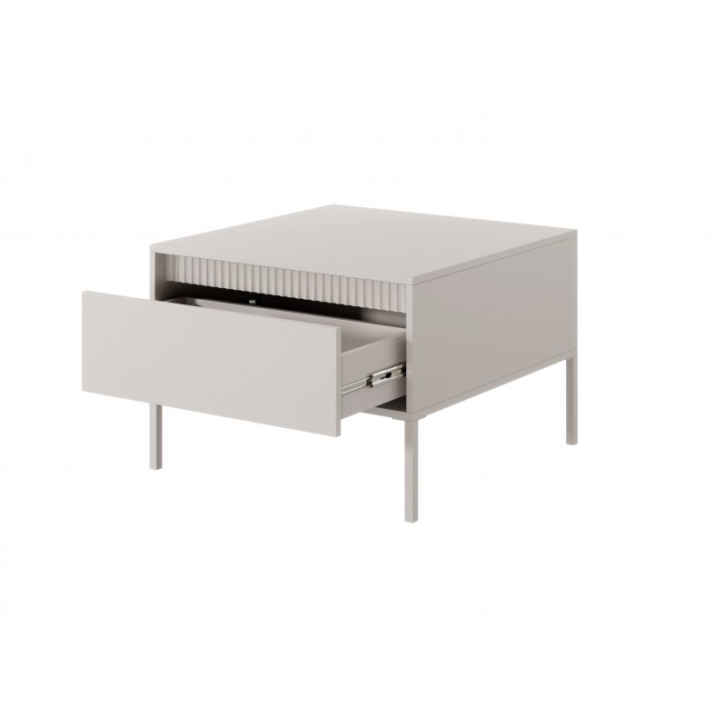 Klein Couchtisch mit geriffelten Fronten und Schublade SENSO Beige 2/9