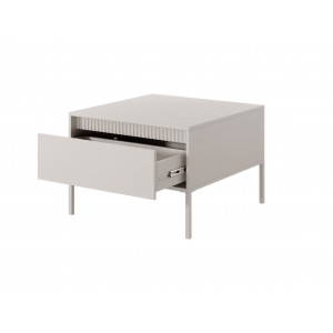 Klein Couchtisch mit geriffelten Fronten und Schublade SENSO Beige 2/9