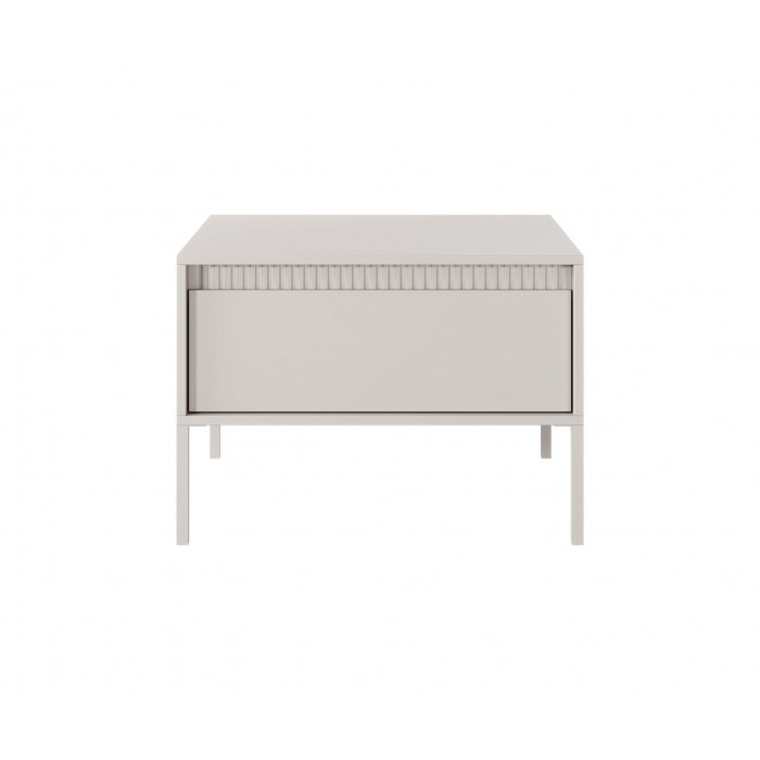 Klein Couchtisch mit geriffelten Fronten und Schublade SENSO Beige