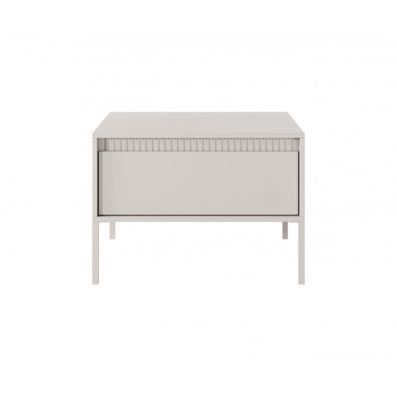 Klein Couchtisch mit geriffelten Fronten und Schublade SENSO Beige 3/9