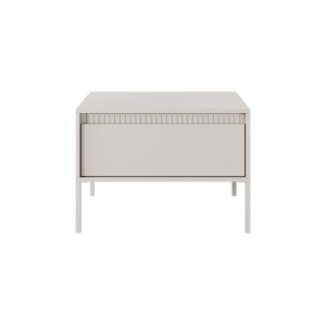 Klein Couchtisch mit geriffelten Fronten und Schublade SENSO Beige 3/9