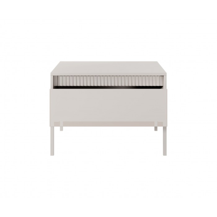 Klein Couchtisch mit geriffelten Fronten und Schublade SENSO Beige