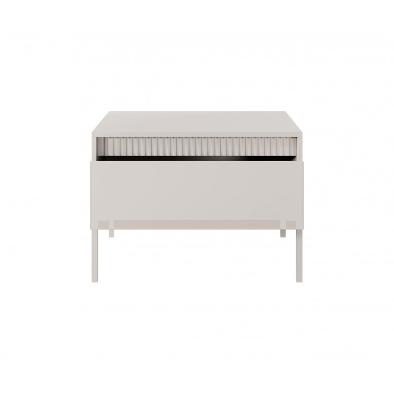 Klein Couchtisch mit geriffelten Fronten und Schublade SENSO Beige 4/9