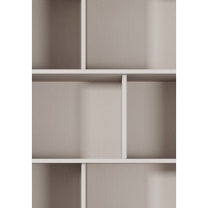 Bücherregal Regal mit 2 Schubladen Geriffelt Fronten goldene Beine goldene Griffe Standregal LANTE Beige 3/9