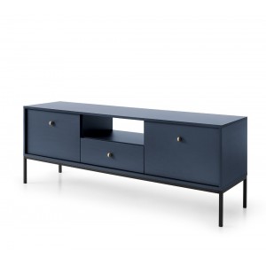 MOLLY 154 cm TV-Schrank TV-Tisch auf Schwarzbeine - Dunkelblau 1/9