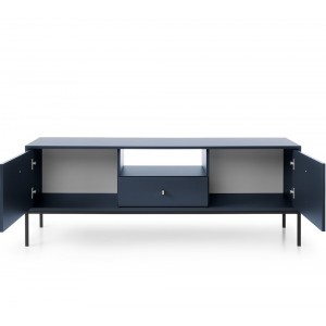 MOLLY 154 cm TV-Schrank TV-Tisch auf Schwarzbeine - Dunkelblau 2/9