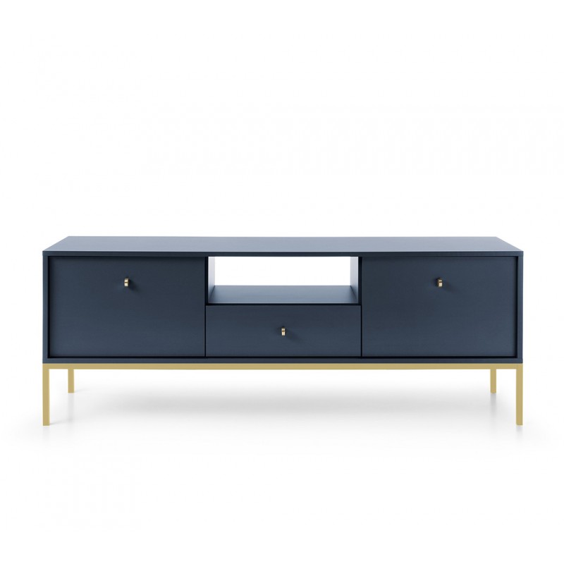 MOLLY 154 cm TV-Schrank TV-Tisch auf Goldbeine - Dunkelblau 6/9