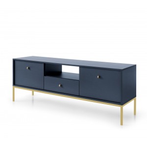 MOLLY 154 cm TV-Schrank TV-Tisch auf Goldbeine - Dunkelblau 1/9