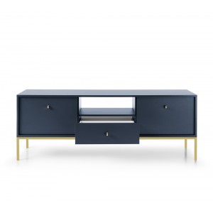 MOLLY 154 cm TV-Schrank TV-Tisch auf Goldbeine - Dunkelblau 4/9