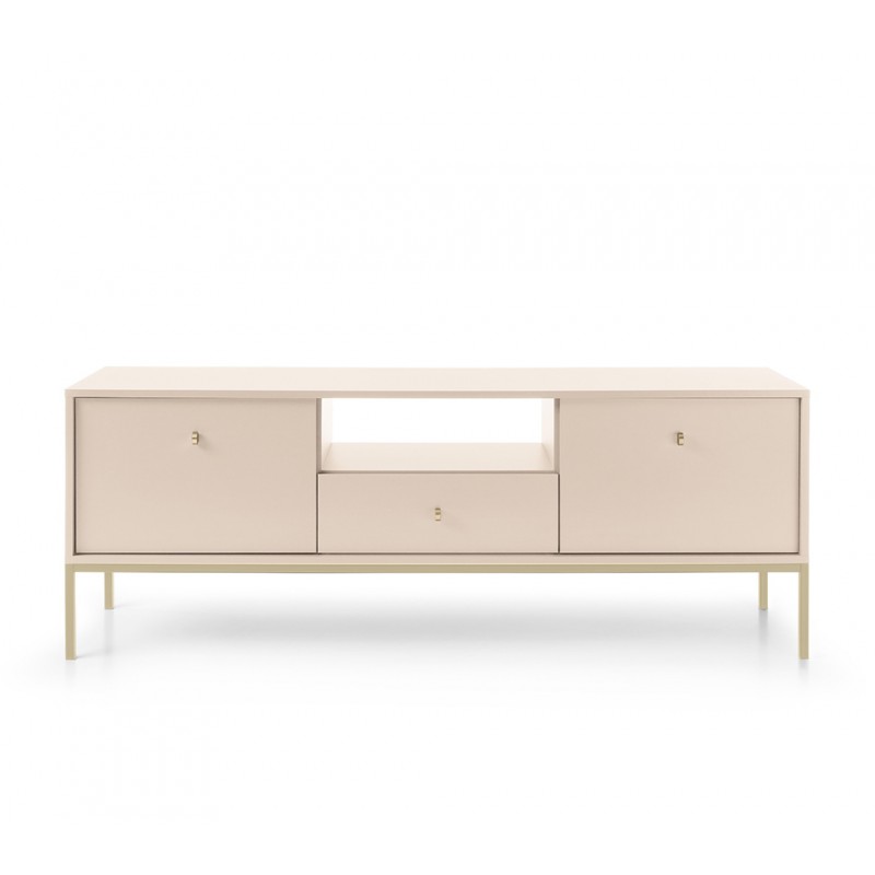 MOLLY 154 cm TV-Schrank TV-Tisch auf Goldbeine - Beige 5/9