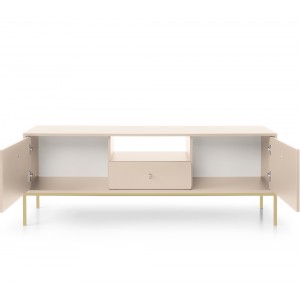 MOLLY 154 cm TV-Schrank TV-Tisch auf Goldbeine - Beige 2/9