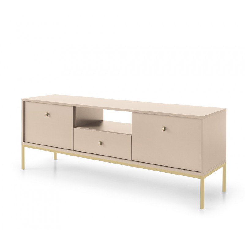 MOLLY 154 cm TV-Schrank TV-Tisch auf Goldbeine - Beige 1/9