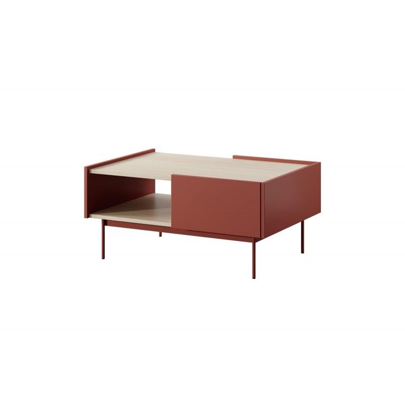 Couchtisch Kaffetisch Wohnzimmertisch mit Schubladen COLOR 97 x 65 cm Rot Ziegelrot