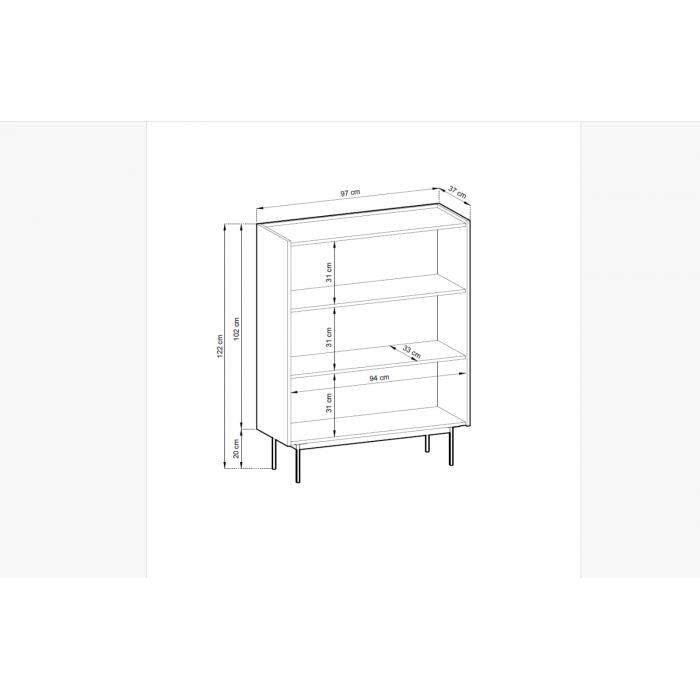 Zweitürige Hochkommode mit hohen Metallbeinen COLOR 97 x 122 cm Beige Hellbeige