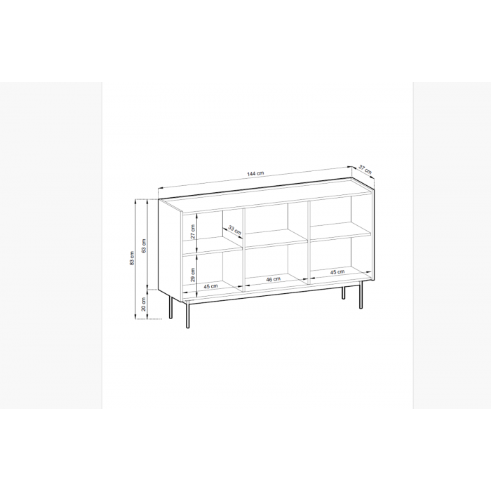 Dreitürige Breite Kommode mit hohen Metallbeinen COLOR 144 cm Rot Ziegelrot