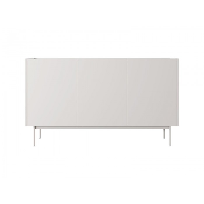 Dreitürige Breite Kommode Sideboard mit hohen Metallbeinen COLOR 144 cm Beige Hellbeige