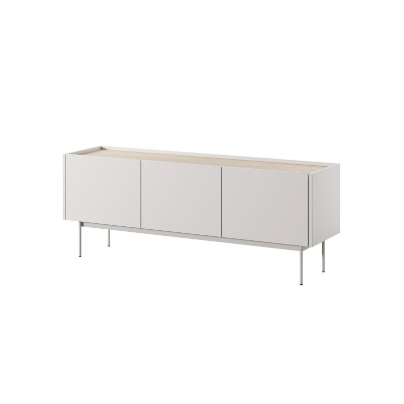 RTV-Schrank TV-Tisch Lowboard für Wohnzimmer mit dreitüren COLOR 144 cm Beige Hellbeige 1/9