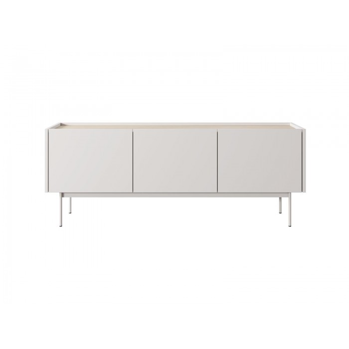 RTV-Schrank TV-Tisch Lowboard für Wohnzimmer mit dreitüren COLOR 144 cm Beige Hellbeige