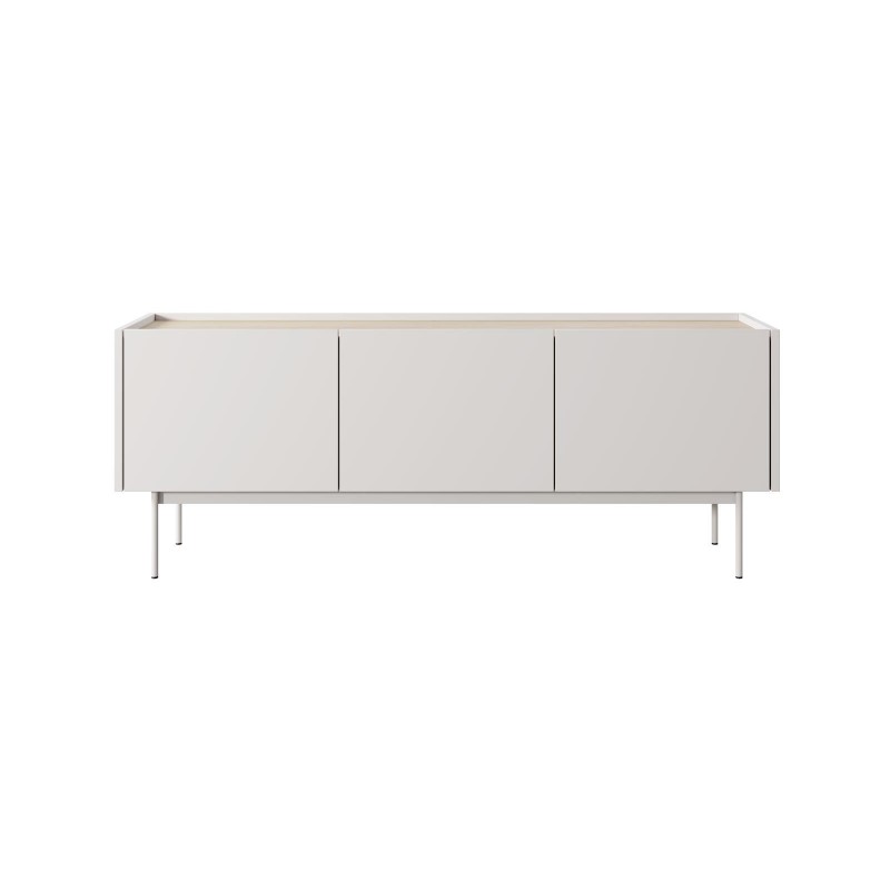 RTV-Schrank TV-Tisch Lowboard für Wohnzimmer mit dreitüren COLOR 144 cm Beige Hellbeige 4/9