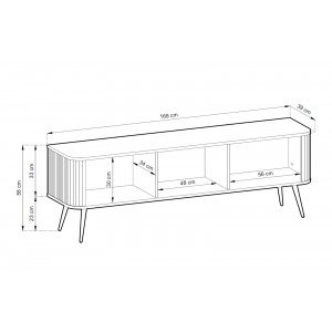 Dreitüriger RTV-Schrank auf schwarzen Beinen ZOVA Cashmere Beige 5/9