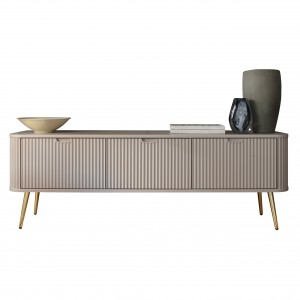 Dreitüriger RTV-Schrank auf goldenen Beinen ZOVA Cashmere Beige 1/9