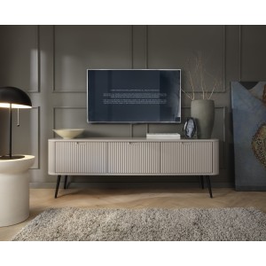 Dreitüriger RTV-Schrank auf goldenen Beinen ZOVA Cashmere Beige 2/9