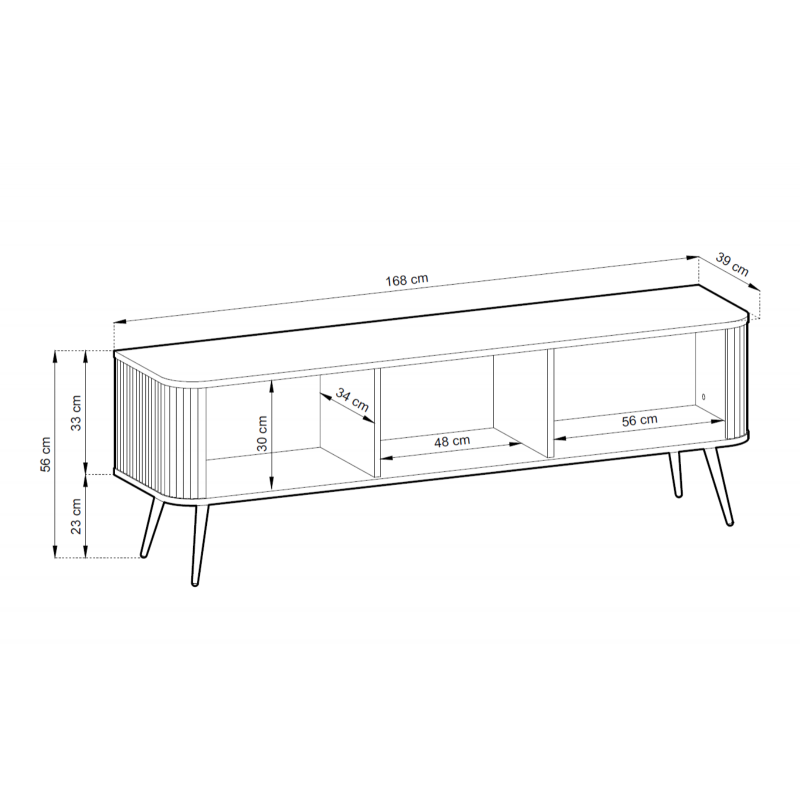 Dreitüriger RTV-Schrank auf goldenen Beinen ZOVA Cashmere Beige 5/9