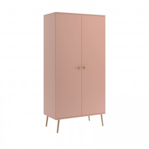 weißer Kleiderschrank mit Reling Rosa 1/9