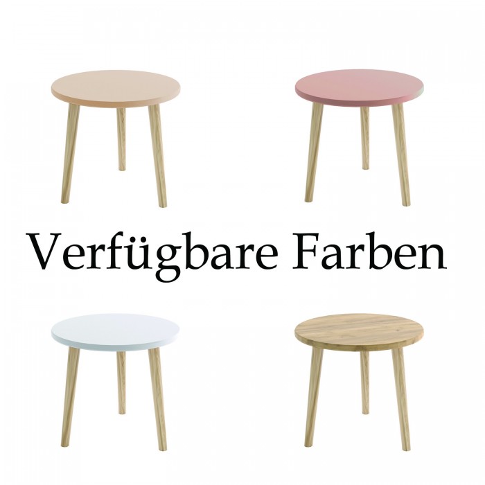 Couchtisch 60 x 49 cm Beistelltisch Tisch Rund tisch IKON - Weiß