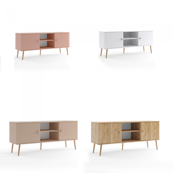 TV-Schrank mit Holzbeinen – alle Farben