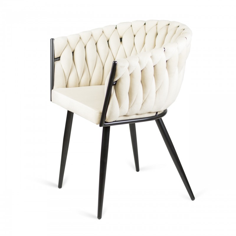 Gepolsterter Sessel LARISSA - Beige auf Schwarzbeine 2/9