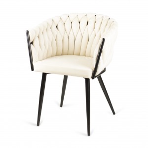 Gepolsterter Sessel LARISSA - Beige auf Schwarzbeine 1/9