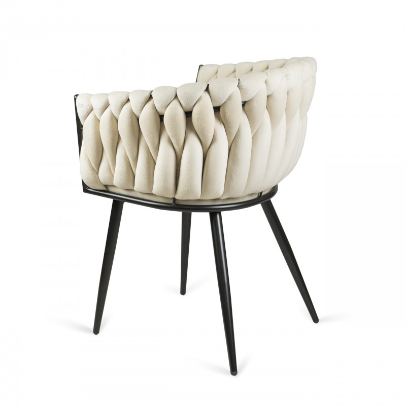 Gepolsterter Sessel LARISSA - Beige auf Schwarzbeine 4/9