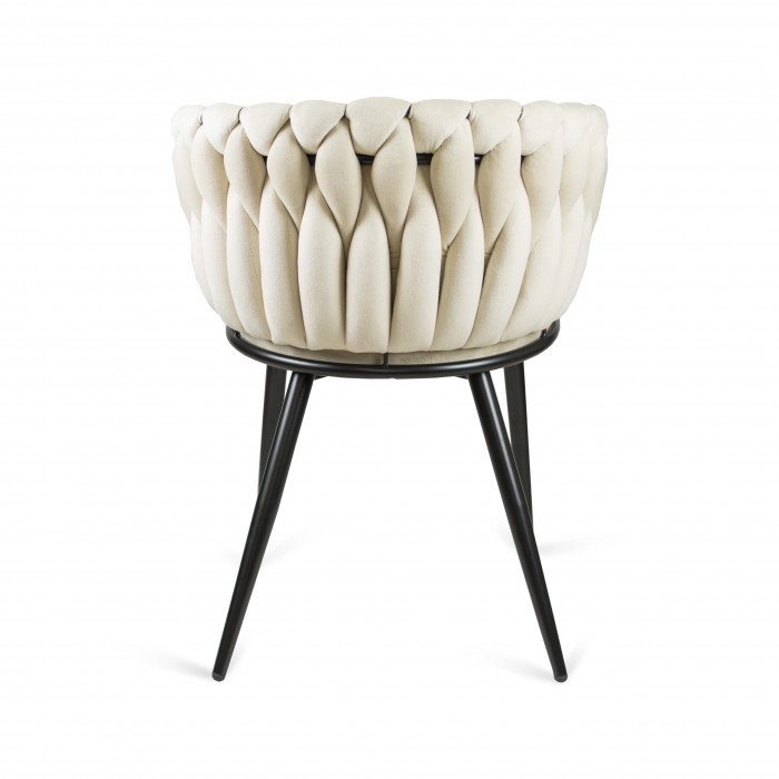 Gepolsterter Sessel LARISSA - Beige auf Schwarzbeine