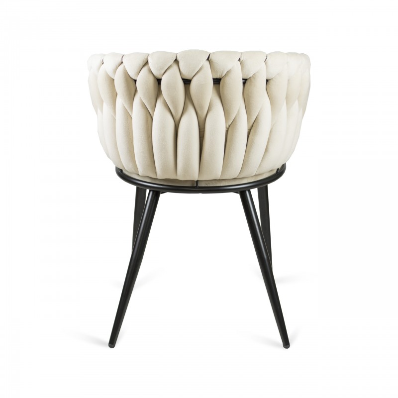 Gepolsterter Sessel LARISSA - Beige auf Schwarzbeine 5/9