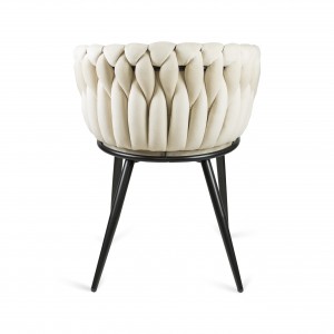 Gepolsterter Sessel LARISSA - Beige auf Schwarzbeine 5/9