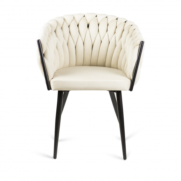 Gepolsterter Sessel LARISSA - Beige auf Schwarzbeine