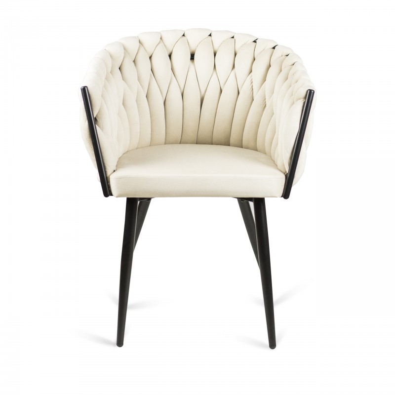 Gepolsterter Sessel LARISSA - Beige auf Schwarzbeine 6/9