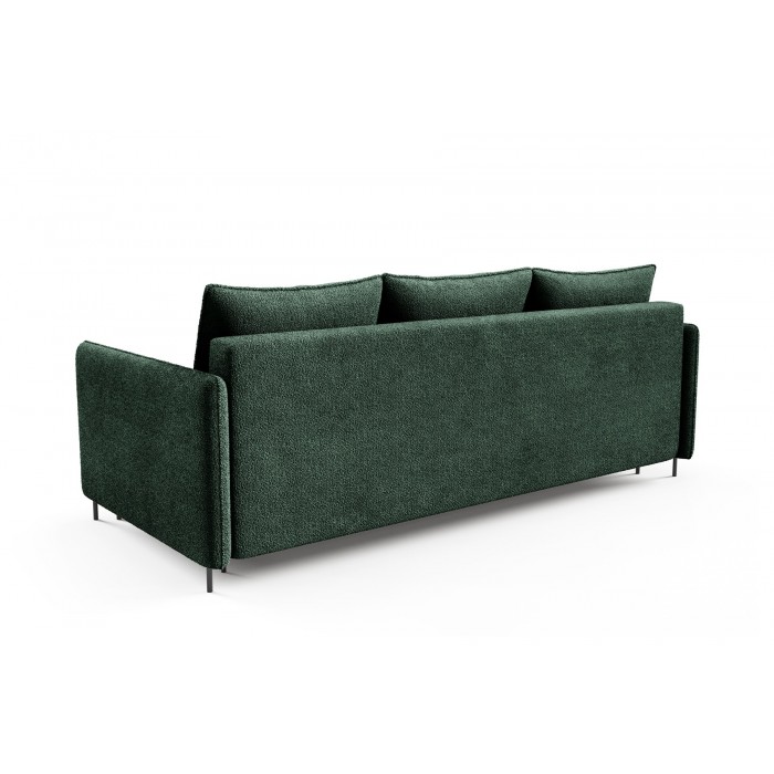 BELIS BOUCLE Polstersofa in Grün mit Schlaffunktion.