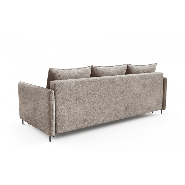 BELIS BOUCLE beige Schlafsofa aus weichem Stoff mit Schlaffunktion