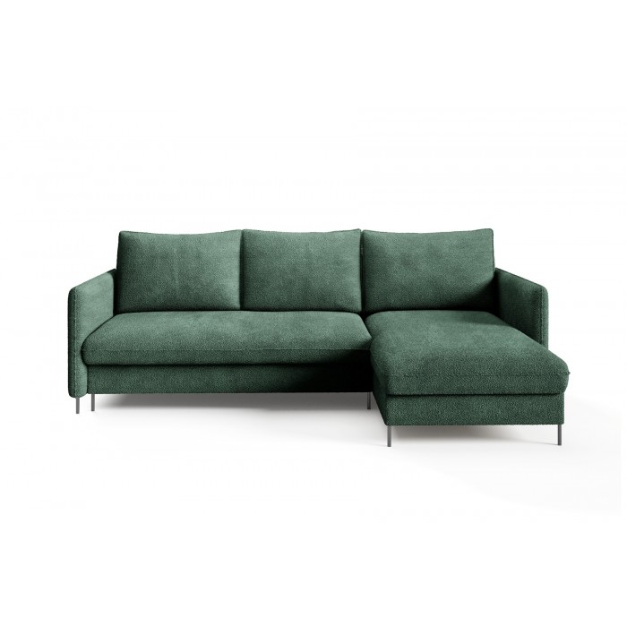 Schlafsofa BELIS BOUCLE mit grünem Samtstoff