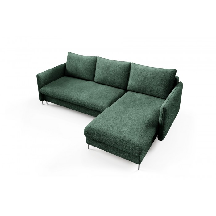 Schlafsofa BELIS BOUCLE mit grünem Samtstoff