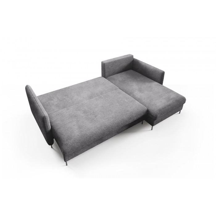 Funktionelles Ecksofa BELIS BOUCLE mit weichem Stoff und Schlaffunktion