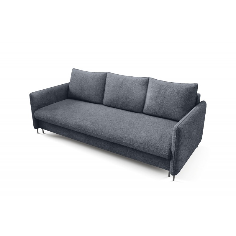 BELIS BOUCLE Dreisitzer-Sofa in navyblau mit Schlaffunktion 1/9