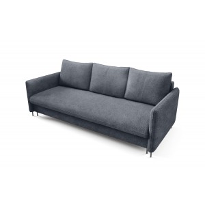 BELIS BOUCLE Dreisitzer-Sofa in navyblau mit Schlaffunktion 1/9