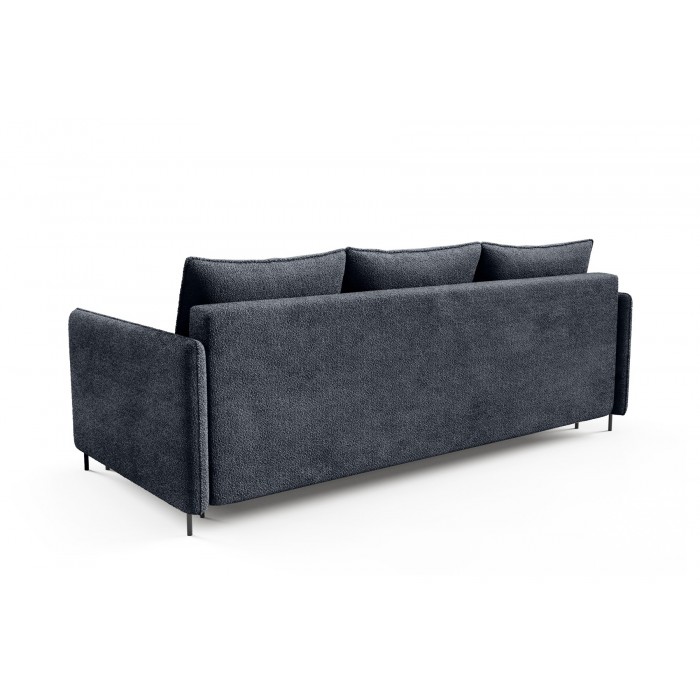 BELIS BOUCLE Dreisitzer-Sofa in navyblau mit Schlaffunktion