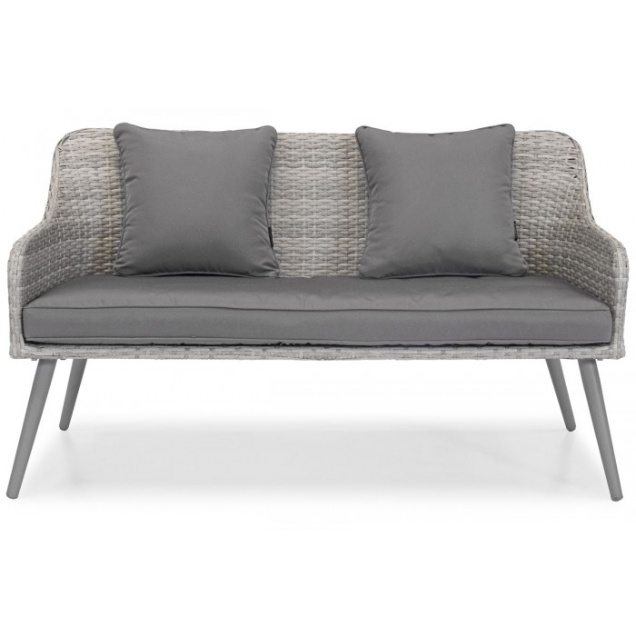 Elegante Gartenmöbel 4er Set Lounge Tisch Couchtisch Sofa Sessel MOKKA Grau