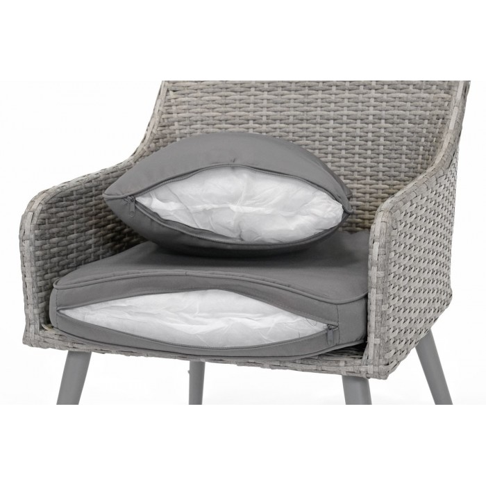 Elegante Gartenmöbel 4er Set Lounge Tisch Couchtisch Sofa Sessel MOKKA Grau