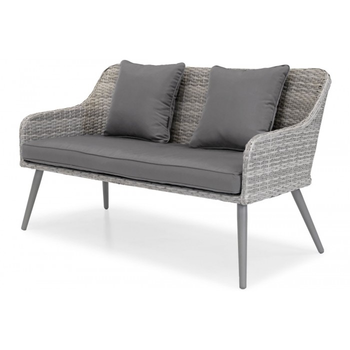 Elegante Gartenmöbel 4er Set Lounge Tisch Couchtisch Sofa Sessel MOKKA Grau