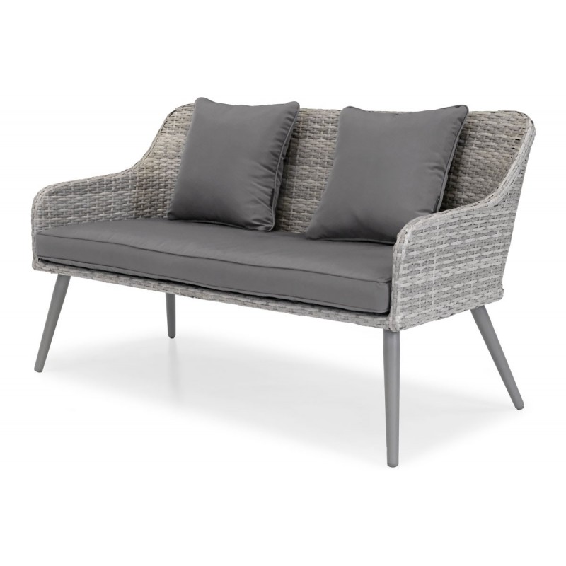 Elegante Gartenmöbel 4er Set Lounge Tisch Couchtisch Sofa Sessel MOKKA Grau 10/9